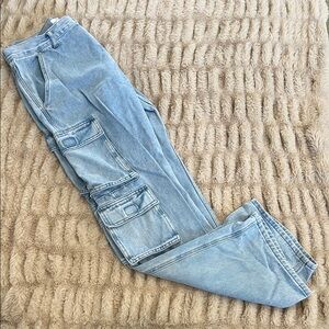 Pacsun Men’s Light Blue Baggy Cargo Jeans Size 31x32